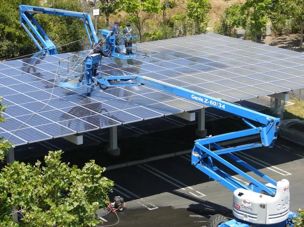 solar panels clean energy editorial photograph